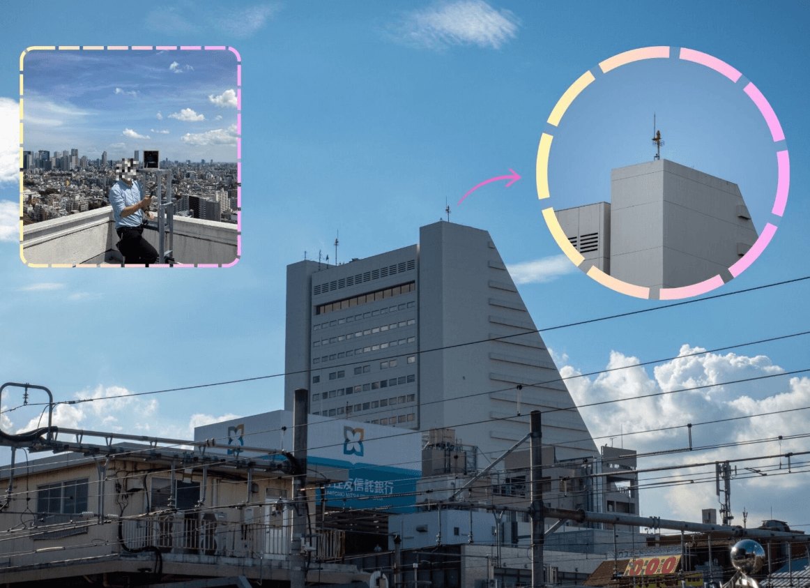 都市建設現場の広角ショット